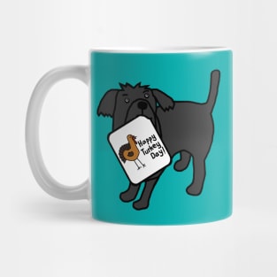 Cute Dog with Thanksgiving Turkey Greetings Mug